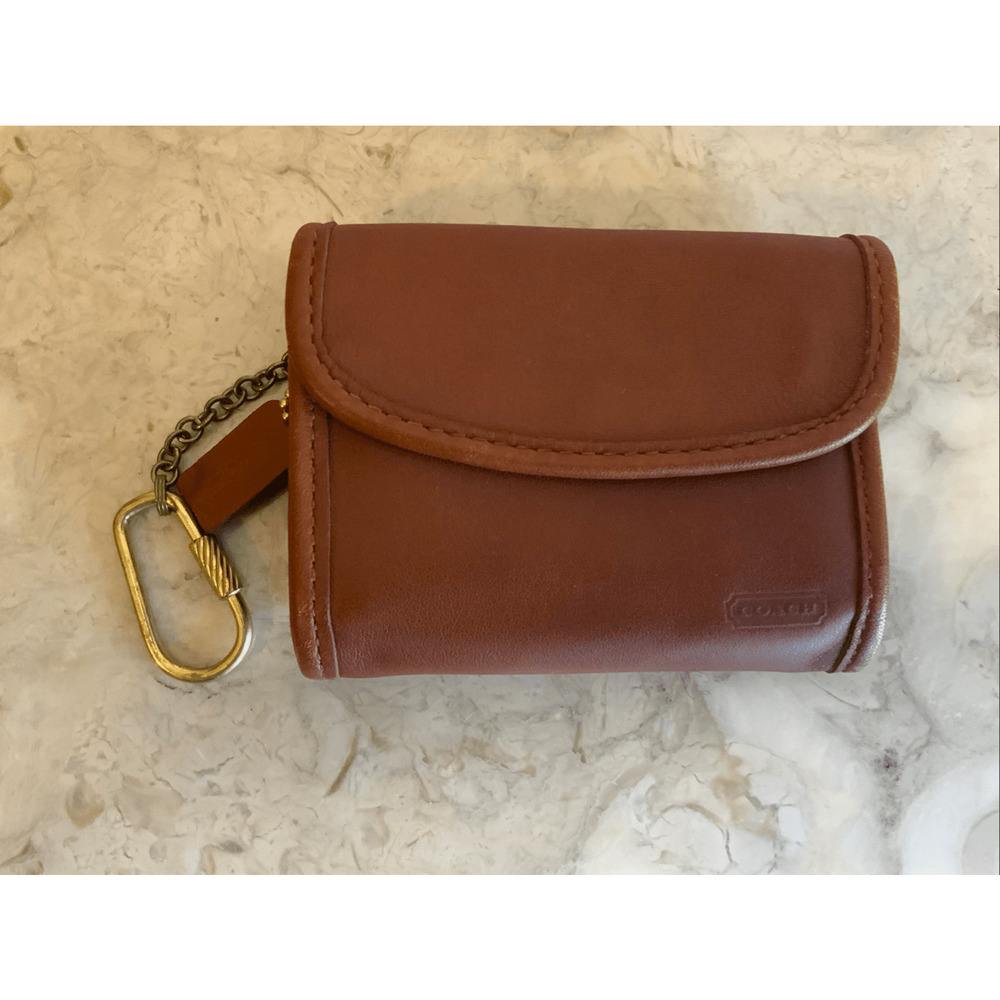 Coach Vintage British Tan Leather Multifunction Wallet 7219